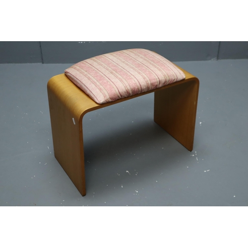 548 - Schreiber Mid Century Formed Wood Stool with Cushion