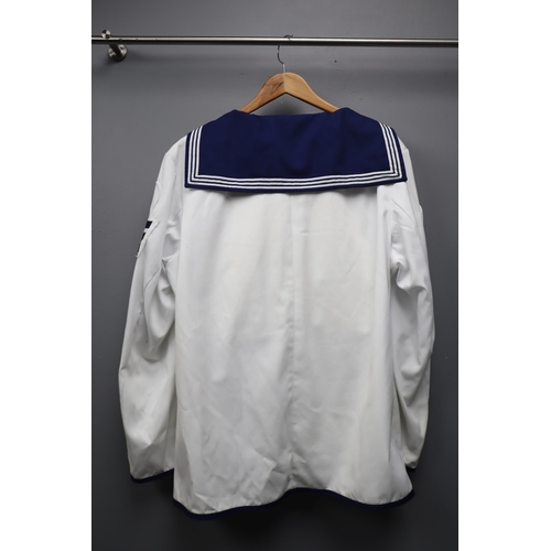 571 - Sailors Uniform Displaying the Arm Patches of Sergant and L.SC in Size Height 182, Chest 116, Waist1... 