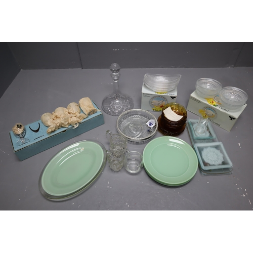 753 - Two Boxes of Glassware To Include Boxed Edinburgh Crystal Glass Set (Incomplete), Nibbles Dish, Gree... 