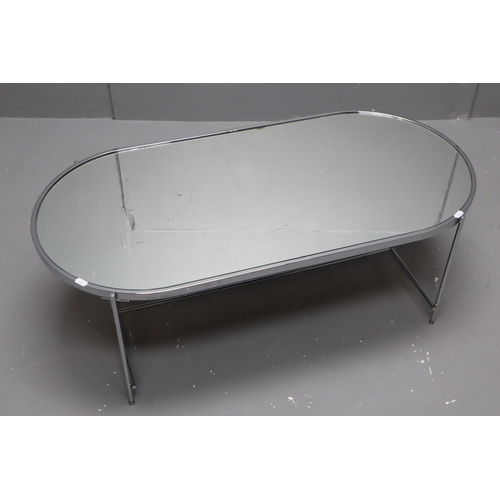 555 - Boutique Chrome and Mirrored Glass Coffee Table approx 39