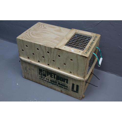 596 - Hand made International South Africa Origin Pet Freight Carrier complete with Handles and Water Bowl... 