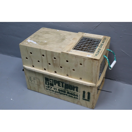 597 - Hand made International South Africa Origin Pet Freight Carrier complete with Handles and Water Bowl... 