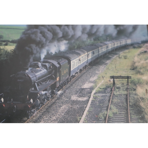 766 - Large Selection of Framed and Glazed Train Pictures