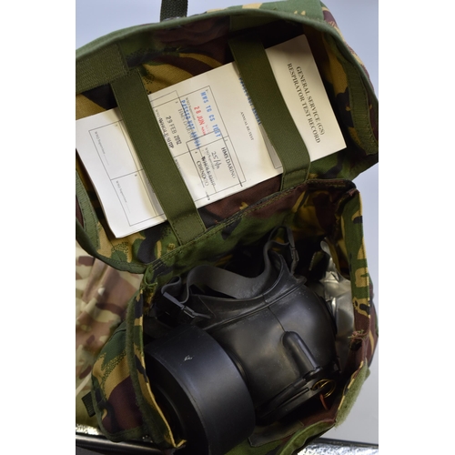 616 - British Army General Service Respirator and Respirator Camouflage Haversack, Service Record, Al... 