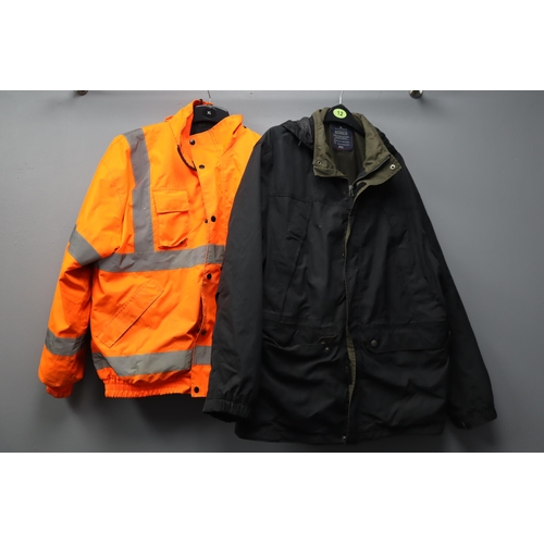 570 - Two Outdoor Jackets to include a Hi-Viz and a Blue Harbour Jacket both size XL