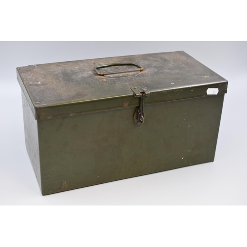 635 - Vintage Metal Lock Box (14