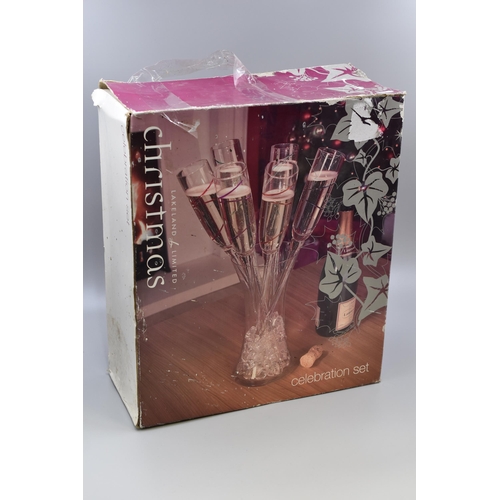 669 - Boxed Lakeland Champagne Glass Flute and Ice Bucket Celebration Set