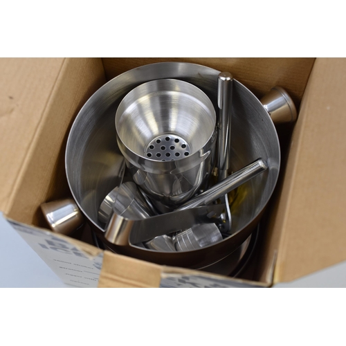 677 - Two Boxed items to include a Professional Stainless Steel Bar Set and Ice Bucket plus a Vintage Set ... 