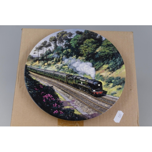 680 - Four Royal Doulton Train themed Cabinet plates complete with Boxes