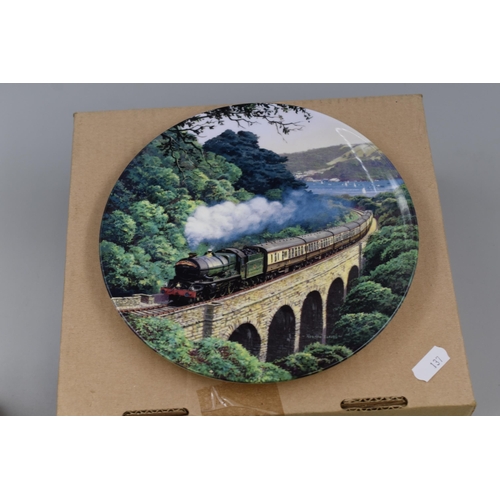 680 - Four Royal Doulton Train themed Cabinet plates complete with Boxes