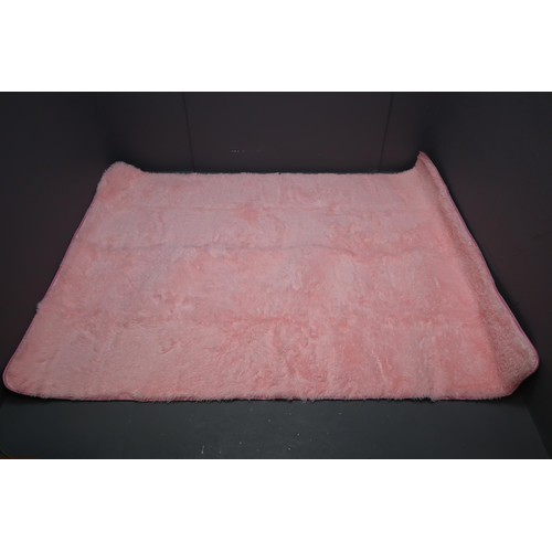 689 - Brand New Large Pink Fluffy Rug Approx 84