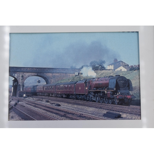 692 - Six Pictures of Steam Trains in Matching Framed and Glazed Mounts (9