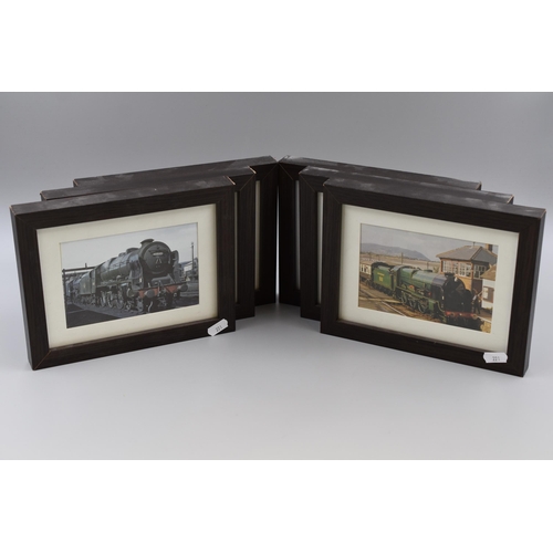 692 - Six Pictures of Steam Trains in Matching Framed and Glazed Mounts (9