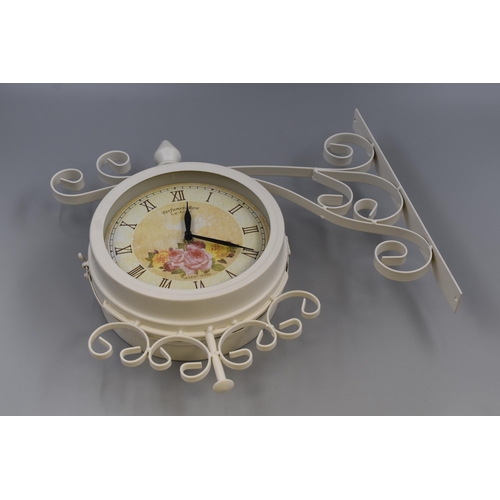 696 - New Decorative Old Style Outside Wall Hanging Twin Faced Clock