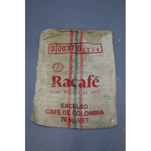 663 - Large Vintage Colombia Racafe Coffee Sack approx 38