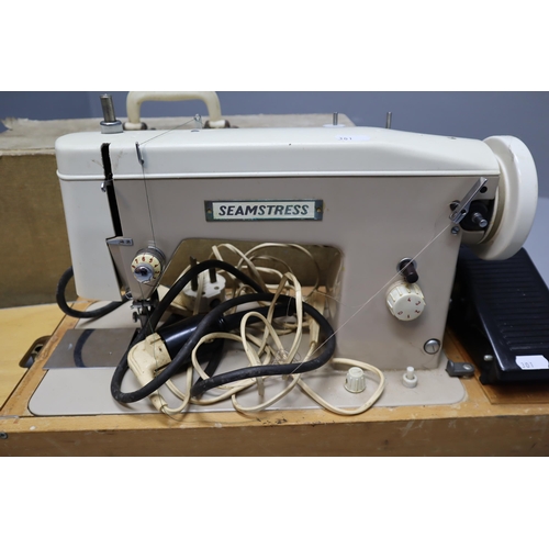 713 - Vintage Tur2 Seamstress Sewing Machine Complete with pedal/Power lead untested item