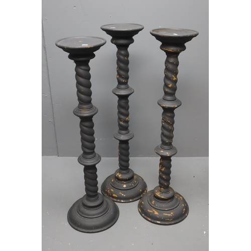 538 - Three Painted wooden Plant Stands approx. 100cm