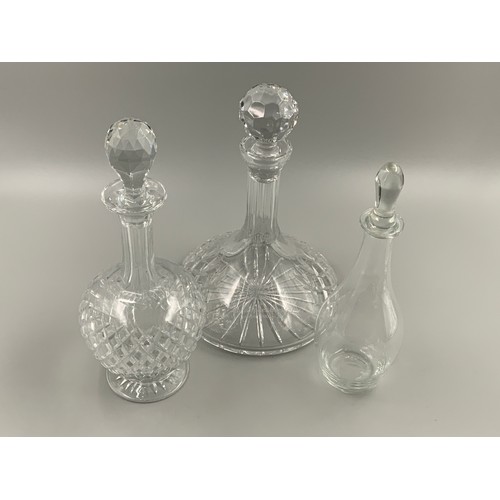 205A - Three Fine Quality Decanters including Crystal Ships, Port and Claret (Height 12.5