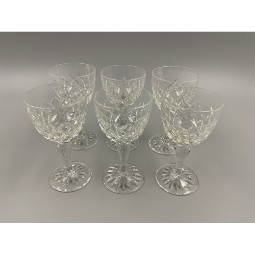 206A - Set of Six English Webb Crystal Sherry / Claret Glasses 