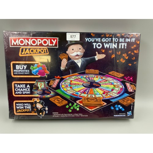 577 - Sealed Hasbro Monopoly Jackpot Board Game 