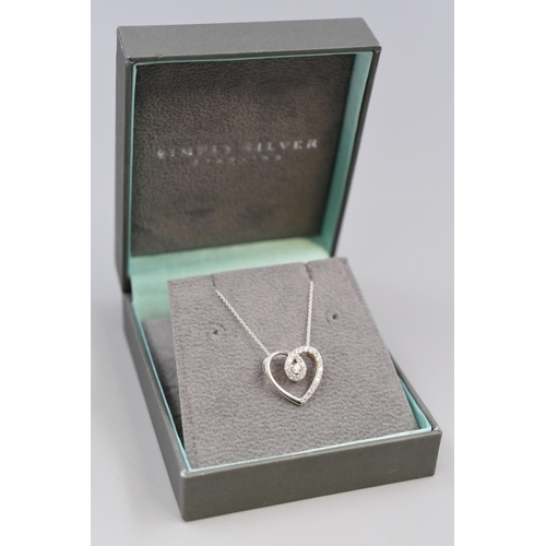 12 - Silver 925 Heart Necklace in Presentation Box