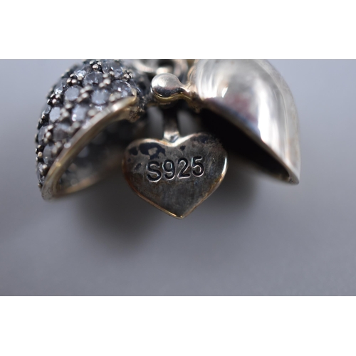 16 - Silver 925 Love Heart Charm/Pendant