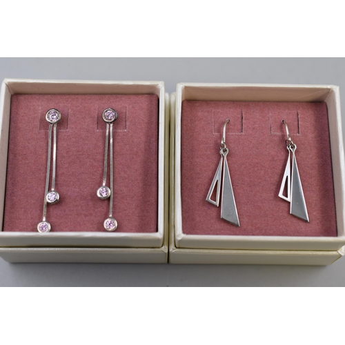 33 - Two Pairs of Silver 925 Oasis Drop Earrings in Gift Boxes