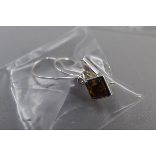 58 - Three Pairs of Silver 925 Amber Earrings