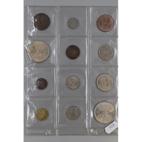 86 - Three Sheets of Mixed Coinage including Crowns, 50 pence's, Pennies, and More