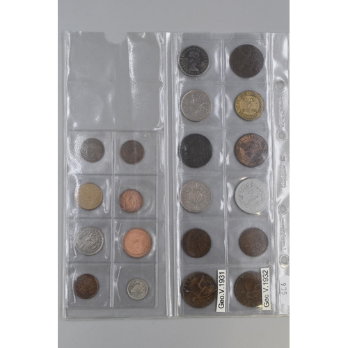 86 - Three Sheets of Mixed Coinage including Crowns, 50 pence's, Pennies, and More