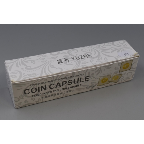 106 - Box of 20 New Coin Capsule with Inner Pad (38mm)