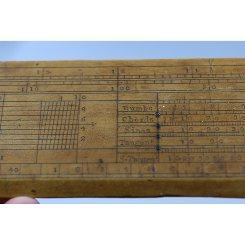 264 - A Late 18th Century 24 inch Boxwood Gunter Scale Navigation Rule, By Benjamin Donn, Stamped Navigati... 