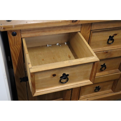 604 - Modern Decorative Solid Pine Five Drawer Two Cupboard Sideboard Unit a good solid piece of furniture... 