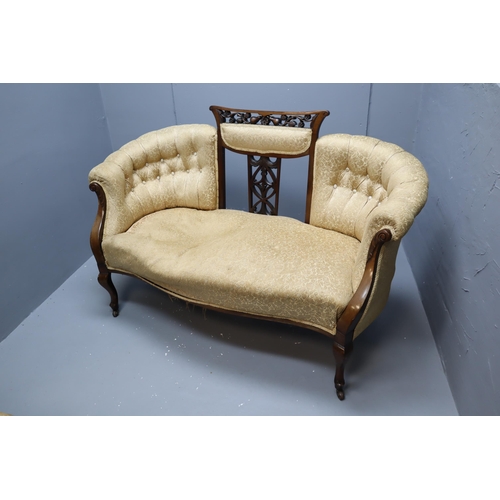 608 - Victorian Mahogany Cameo Backed Sofa with Matching Chair (a/F)