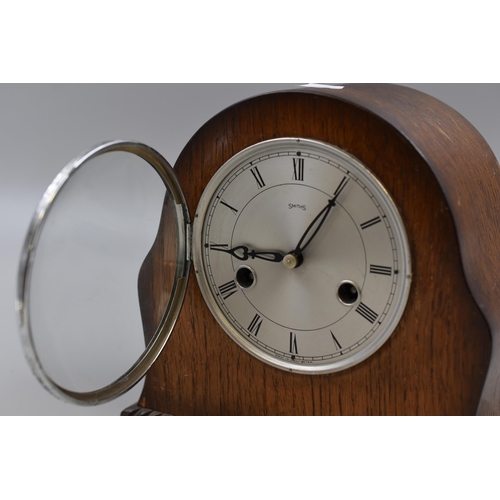 283 - A Wood Cased Smiths Mantle Clock, Approx 8