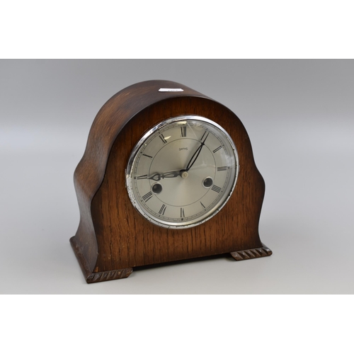 283 - A Wood Cased Smiths Mantle Clock, Approx 8