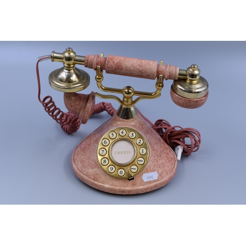 284 - Pink Marble Effect Traditional Style Telephone