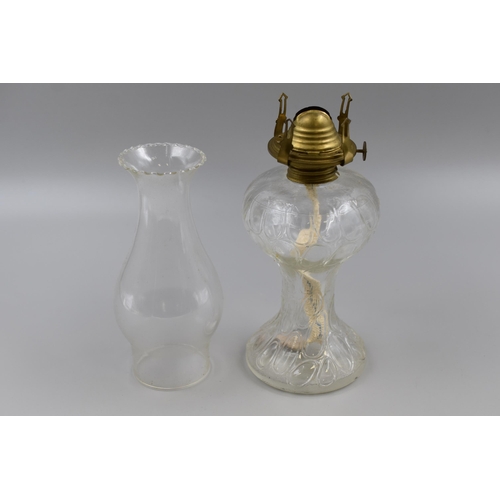 288 - Vintage Kerosene Glass Oil Lamp (15”)