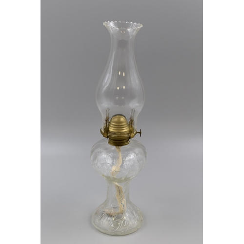 288 - Vintage Kerosene Glass Oil Lamp (15”)