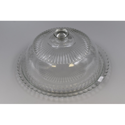 292 - Large French Glass Cake Dome with Tray (12