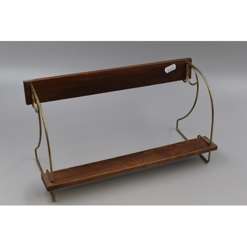 297 - Mid Century Teak and Brass Free Standing Book Shelf (13