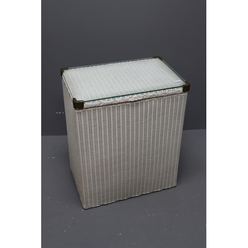 629 - Lloyd Loom Lusty Glass Topped Rattan Laundry Basket