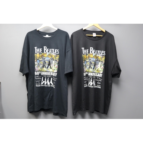 630 - Two Beatles 60th Anniversary T Shirts, 3XL and 4XL