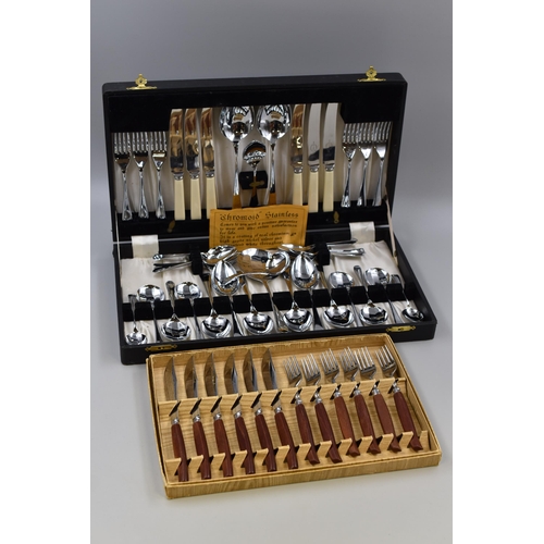 315 - Two Boxed Cutlery Sets To Wood Handled Knife and Fork Set, And Chromoid Stainless Set