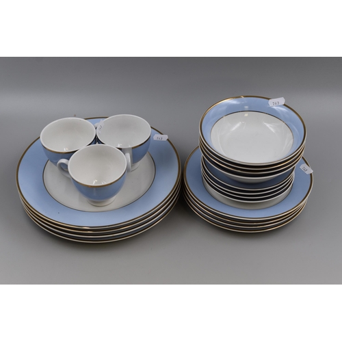 318 - 19 Pieces Pale Blue and White Pottery by Doulton