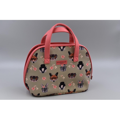 634 - Danielle Creations Dog Bag with Make Up Bag with Tags (13” x 9.5” x 5”)