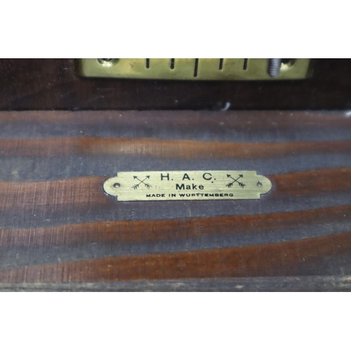 327 - Edwardian Oak Cased Wall Clock with Bevelled Edged Glass, Pendulum and Key (31