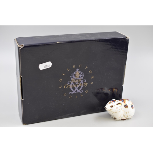 218 - A Royal Crown Derby Collector's Guild Boxed Porcelain Bank Vole Paperweight