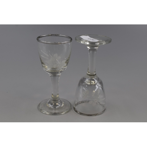 222 - Four Babycham Glasses and a set of 8 Sherry Glasses