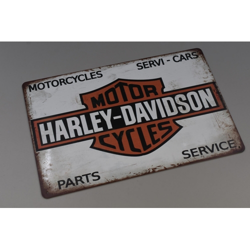 331 - Vintage Style Harley-Davidson Parts and Service Tin Plate Sign with pre-drilled hanging holes approx... 